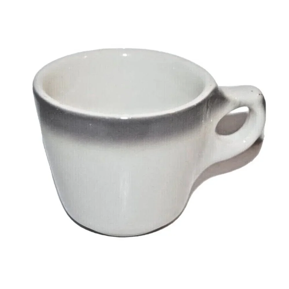 Buffalo China USA Gray Band Air Brush Restaurant Ware Coffee Cup‎ Vintage